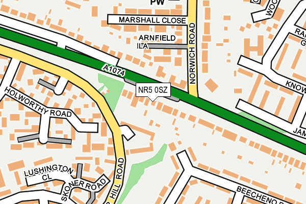 NR5 0SZ map - OS OpenMap – Local (Ordnance Survey)