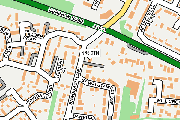 NR5 0TN map - OS OpenMap – Local (Ordnance Survey)