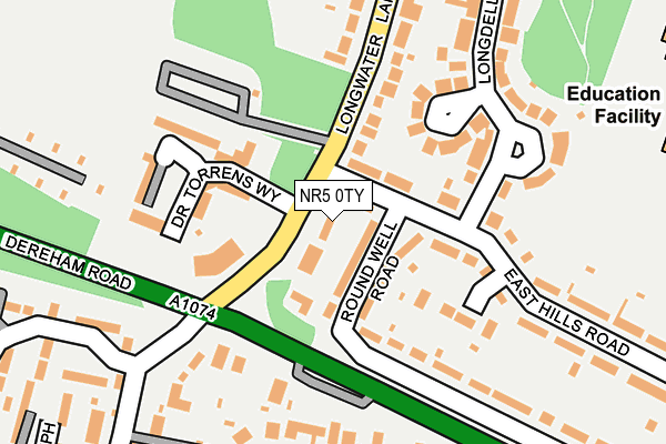 NR5 0TY map - OS OpenMap – Local (Ordnance Survey)