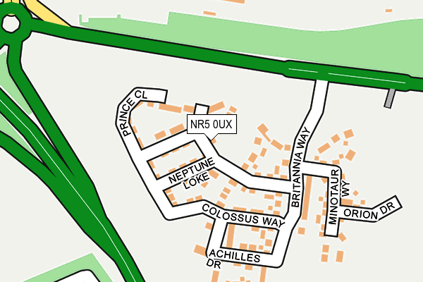 NR5 0UX map - OS OpenMap – Local (Ordnance Survey)