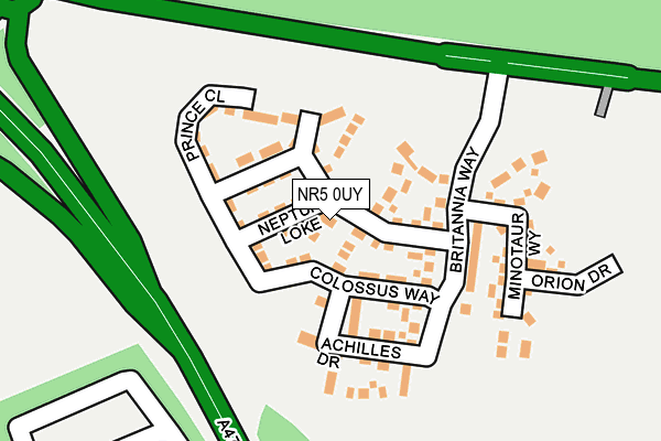 NR5 0UY map - OS OpenMap – Local (Ordnance Survey)