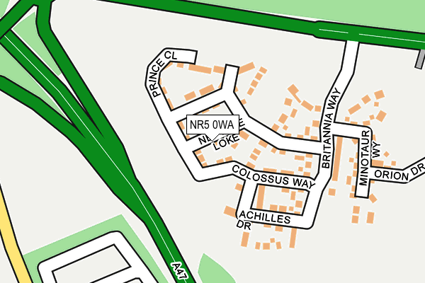 NR5 0WA map - OS OpenMap – Local (Ordnance Survey)