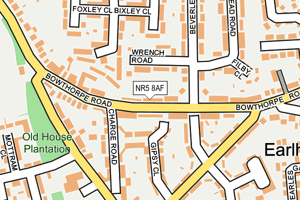 NR5 8AF map - OS OpenMap – Local (Ordnance Survey)