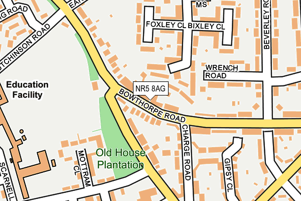 NR5 8AG map - OS OpenMap – Local (Ordnance Survey)