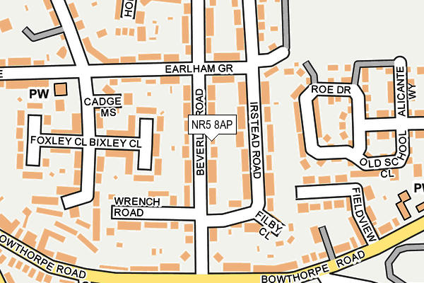 NR5 8AP map - OS OpenMap – Local (Ordnance Survey)