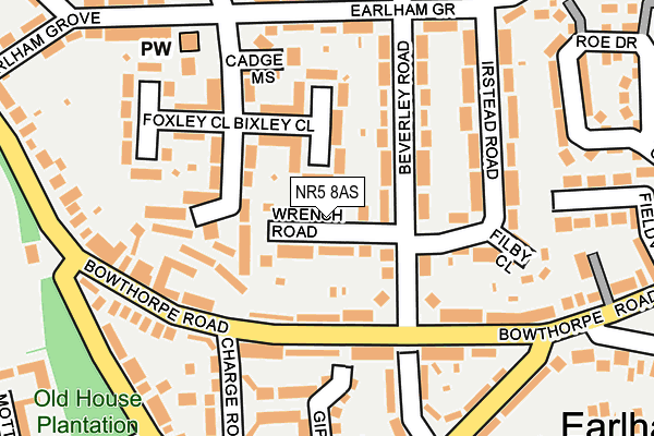 NR5 8AS map - OS OpenMap – Local (Ordnance Survey)