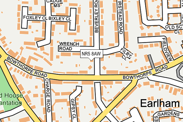 NR5 8AW map - OS OpenMap – Local (Ordnance Survey)