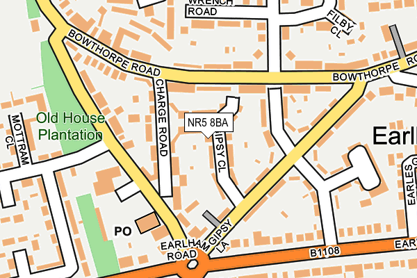 NR5 8BA map - OS OpenMap – Local (Ordnance Survey)