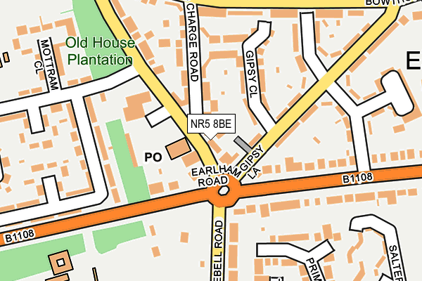 NR5 8BE map - OS OpenMap – Local (Ordnance Survey)
