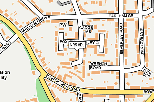 NR5 8DJ map - OS OpenMap – Local (Ordnance Survey)