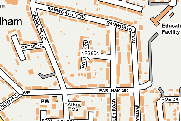 NR5 8DN map - OS OpenMap – Local (Ordnance Survey)