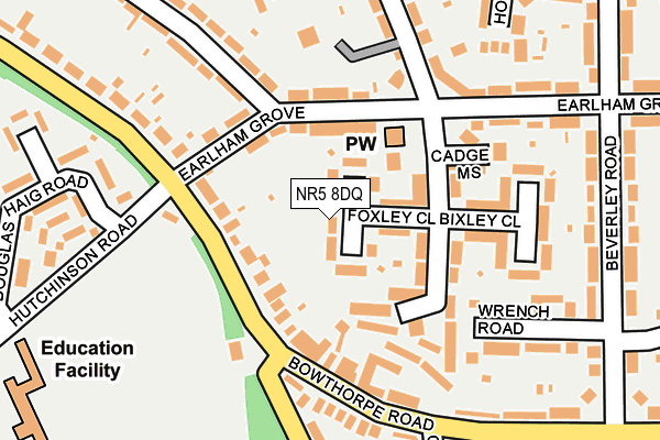 NR5 8DQ map - OS OpenMap – Local (Ordnance Survey)