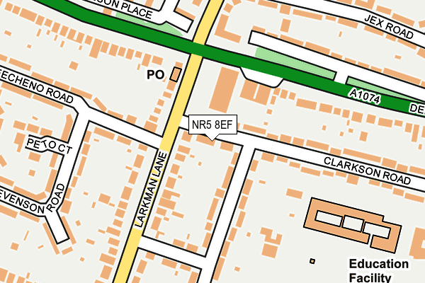 NR5 8EF map - OS OpenMap – Local (Ordnance Survey)