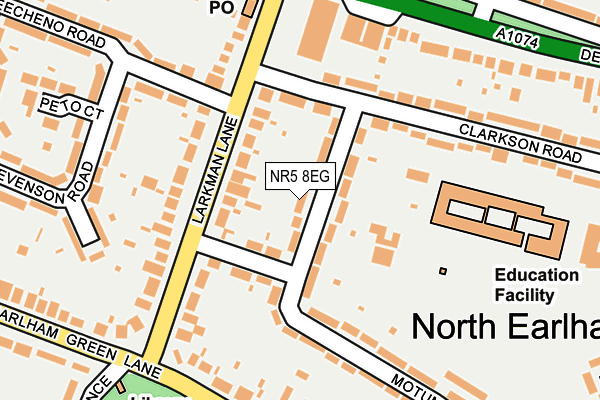 NR5 8EG map - OS OpenMap – Local (Ordnance Survey)