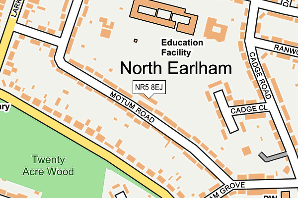 NR5 8EJ map - OS OpenMap – Local (Ordnance Survey)