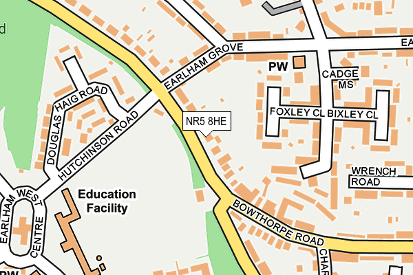 NR5 8HE map - OS OpenMap – Local (Ordnance Survey)