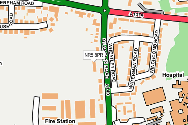 NR5 8PR map - OS OpenMap – Local (Ordnance Survey)