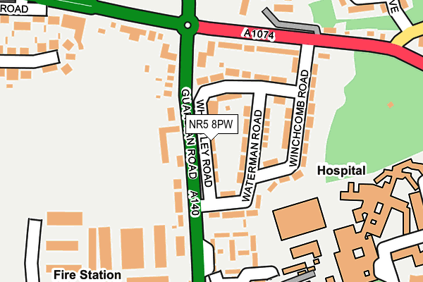 NR5 8PW map - OS OpenMap – Local (Ordnance Survey)