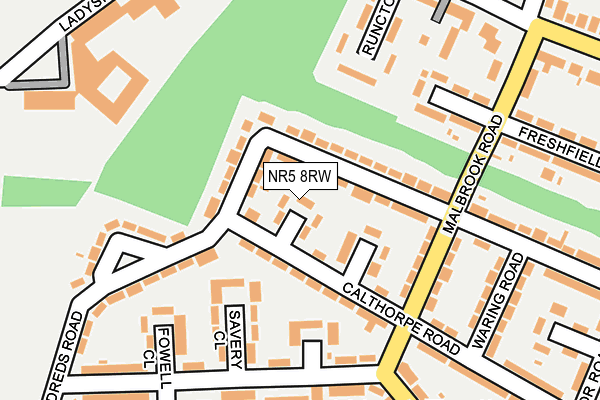 NR5 8RW map - OS OpenMap – Local (Ordnance Survey)