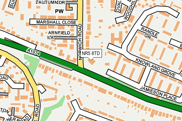 NR5 8TD map - OS OpenMap – Local (Ordnance Survey)