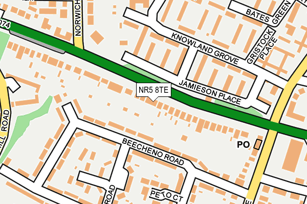 NR5 8TE map - OS OpenMap – Local (Ordnance Survey)