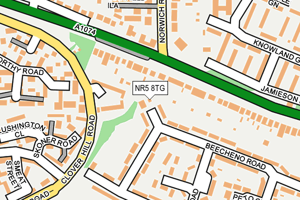 NR5 8TG map - OS OpenMap – Local (Ordnance Survey)