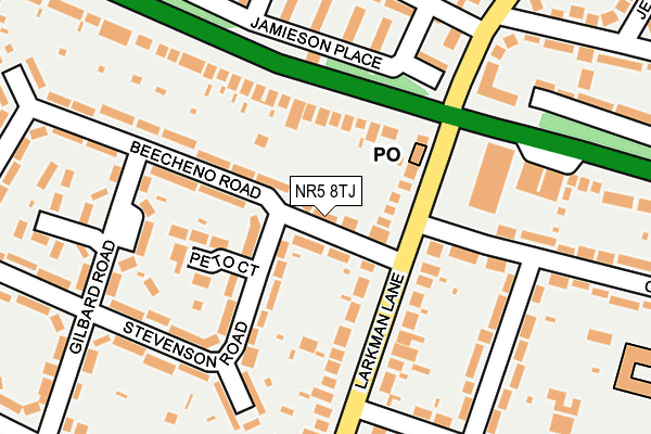 NR5 8TJ map - OS OpenMap – Local (Ordnance Survey)
