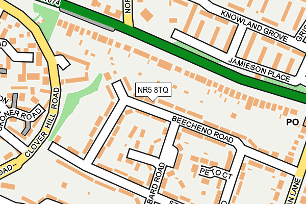 NR5 8TQ map - OS OpenMap – Local (Ordnance Survey)