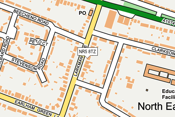 NR5 8TZ map - OS OpenMap – Local (Ordnance Survey)