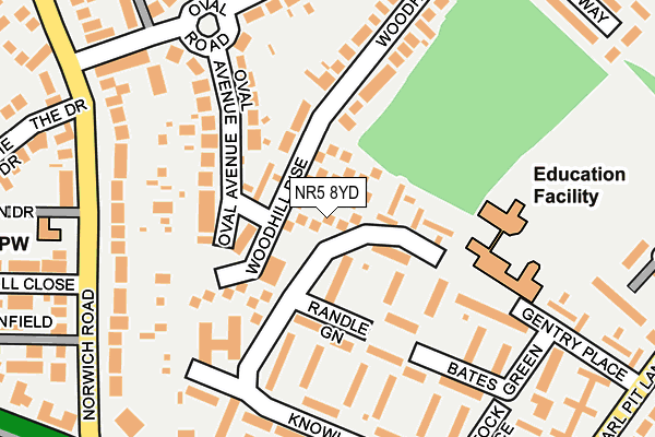 NR5 8YD map - OS OpenMap – Local (Ordnance Survey)