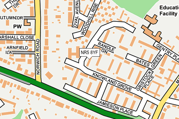 NR5 8YF map - OS OpenMap – Local (Ordnance Survey)