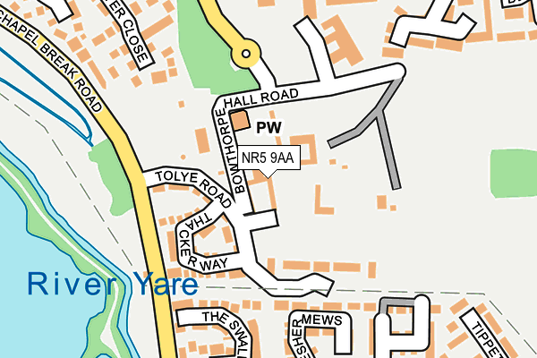 NR5 9AA map - OS OpenMap – Local (Ordnance Survey)