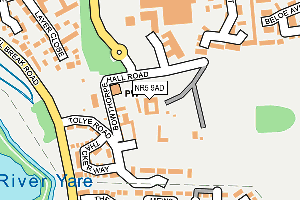 NR5 9AD map - OS OpenMap – Local (Ordnance Survey)