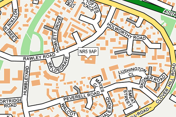NR5 9AP map - OS OpenMap – Local (Ordnance Survey)