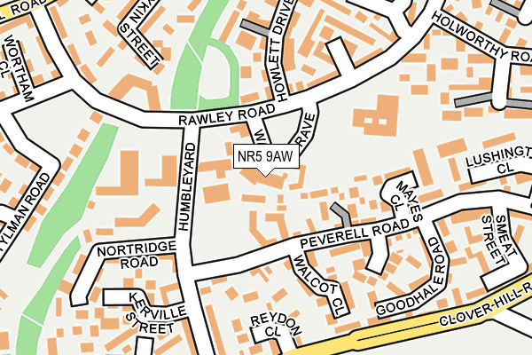 NR5 9AW map - OS OpenMap – Local (Ordnance Survey)