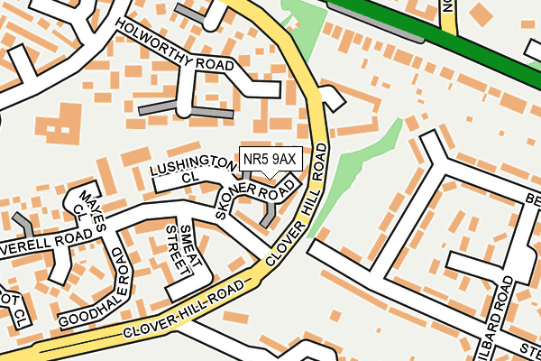 NR5 9AX map - OS OpenMap – Local (Ordnance Survey)