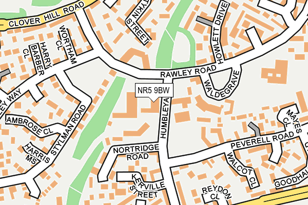 NR5 9BW map - OS OpenMap – Local (Ordnance Survey)