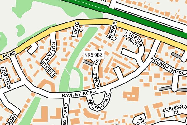 NR5 9BZ map - OS OpenMap – Local (Ordnance Survey)