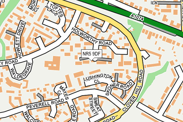 NR5 9DF map - OS OpenMap – Local (Ordnance Survey)