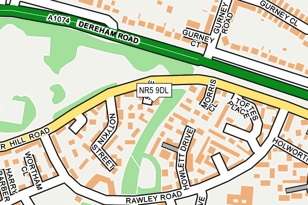 NR5 9DL map - OS OpenMap – Local (Ordnance Survey)