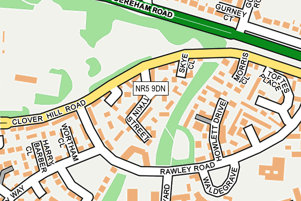 NR5 9DN map - OS OpenMap – Local (Ordnance Survey)