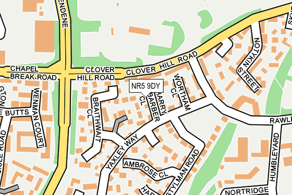 NR5 9DY map - OS OpenMap – Local (Ordnance Survey)