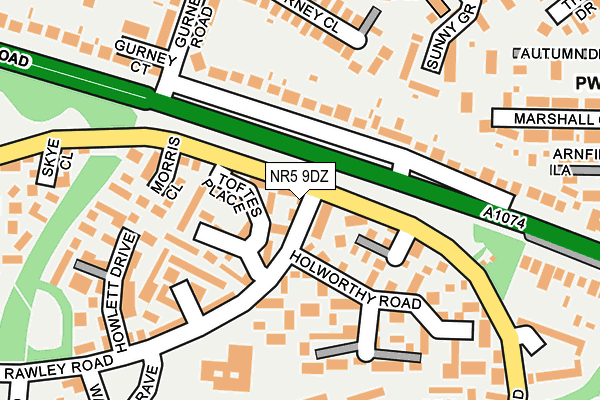 NR5 9DZ map - OS OpenMap – Local (Ordnance Survey)