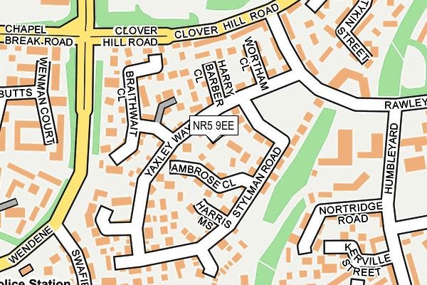 NR5 9EE map - OS OpenMap – Local (Ordnance Survey)