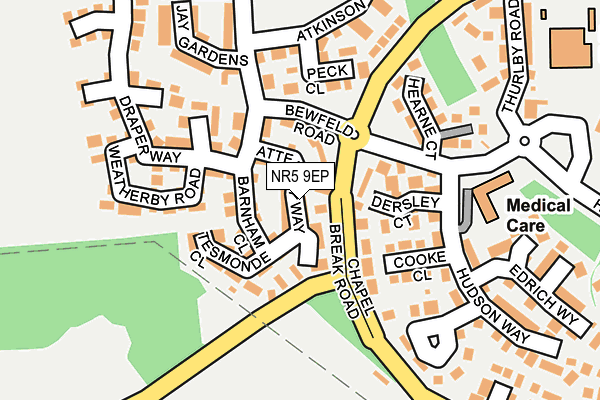 NR5 9EP map - OS OpenMap – Local (Ordnance Survey)