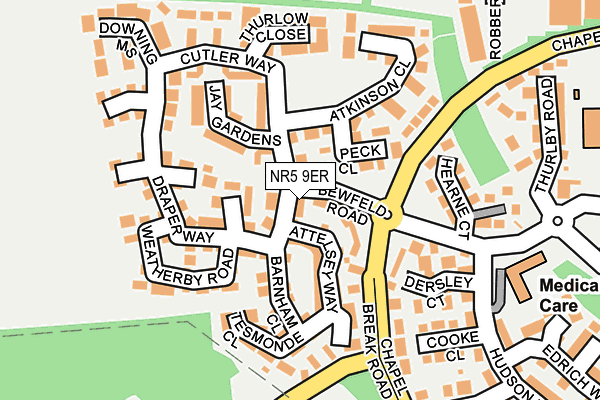 NR5 9ER map - OS OpenMap – Local (Ordnance Survey)