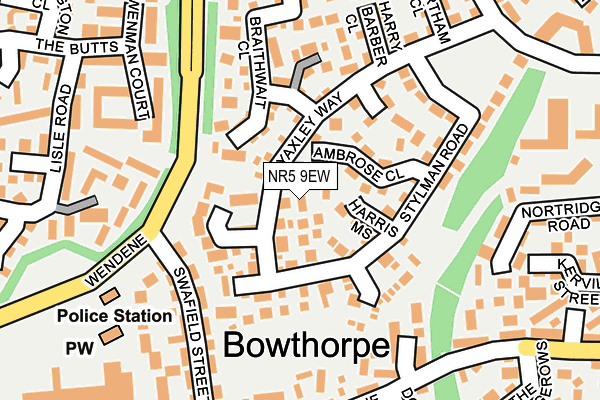 NR5 9EW map - OS OpenMap – Local (Ordnance Survey)