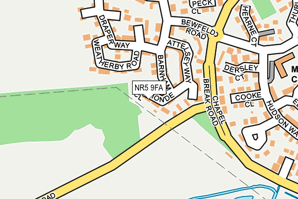 NR5 9FA map - OS OpenMap – Local (Ordnance Survey)