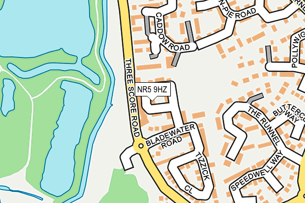 NR5 9HZ map - OS OpenMap – Local (Ordnance Survey)