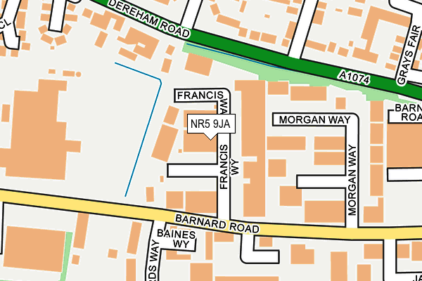 NR5 9JA map - OS OpenMap – Local (Ordnance Survey)